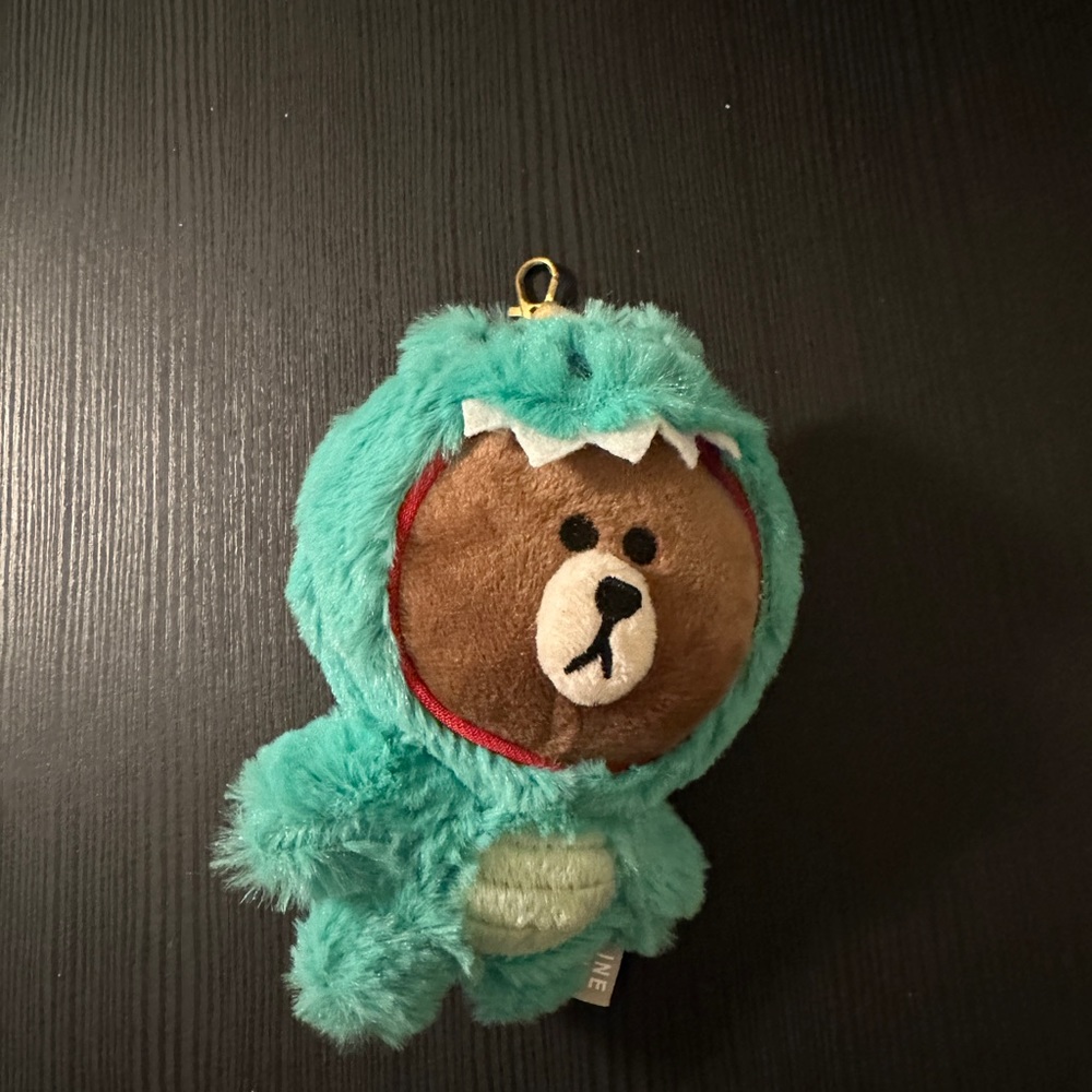 Line Bear Dinosaur Keychain
